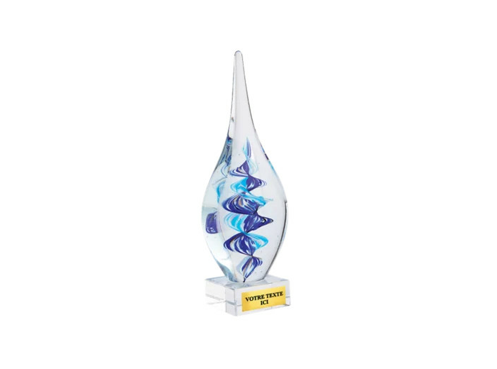 Trophee verre souffle transparent(e