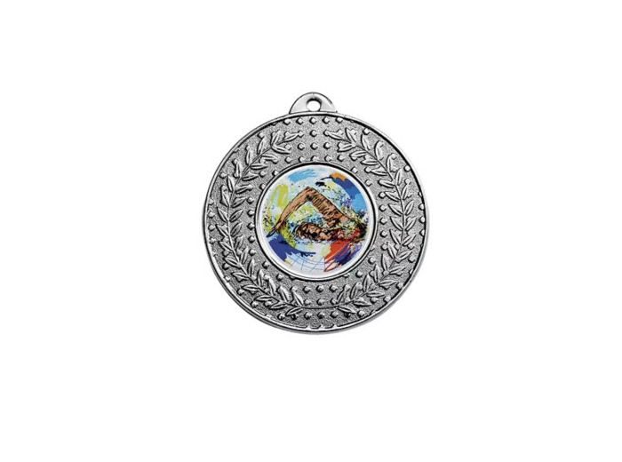 Medaille porte-centre fer argent 50mm