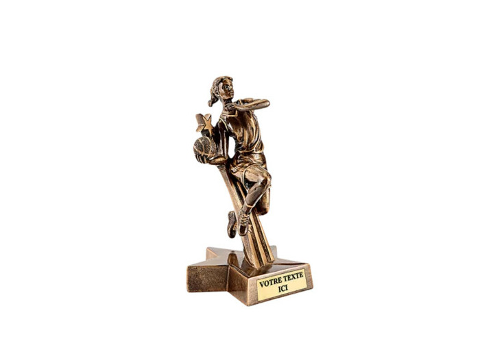 Trophee resine joueuse basket h. 20 cm