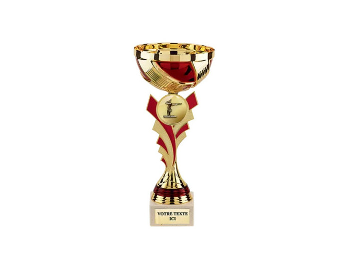 Coupe or/rouge h.31cm bol diam140mm
