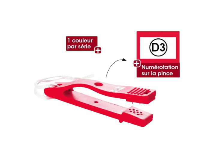 Lot de 10 pinces de contrôle serie d