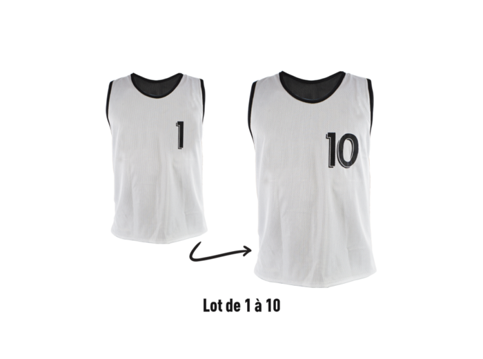 Chasubles réversibles numérotés de 1 a 10