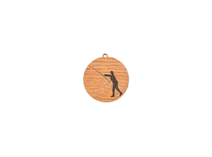 Medaille en bois peche diametre 50