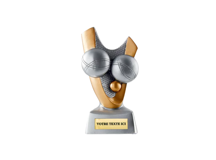 Trophee resine boule de petanque h.14 cm