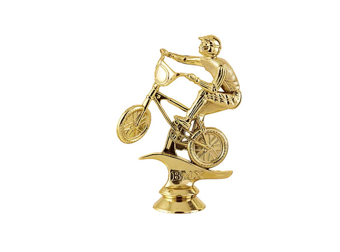 Sujet plastique or bicross h. 12cm