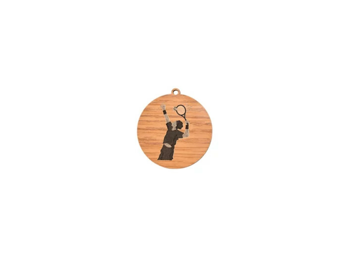 Medaille en bois tennis diametre 50