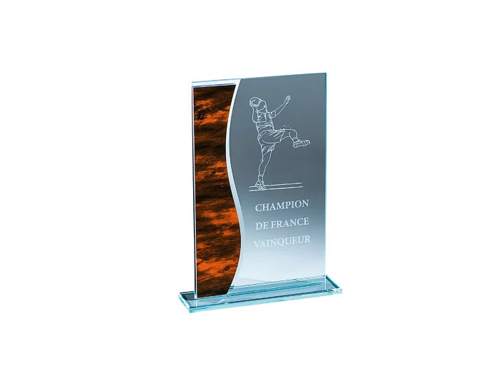 Trophee verre epaisseur 4mm h.21cm