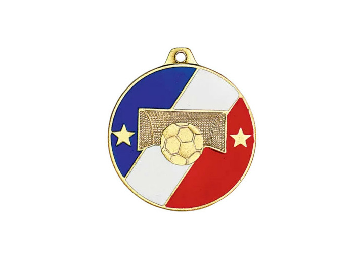 Medaille frappee fer foot 50mm or