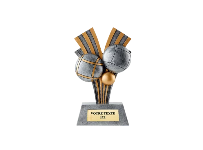Trophee resine boule petanque h.21cm