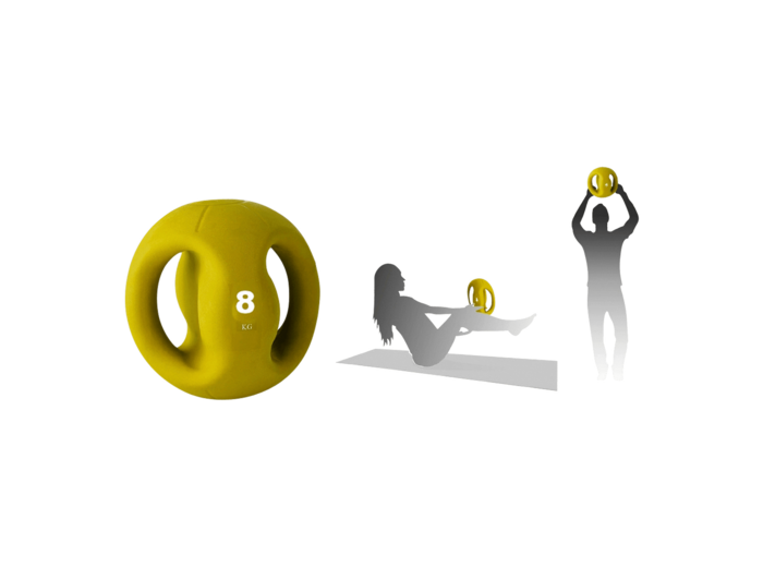 Medecine ball avec poignees 8 kg