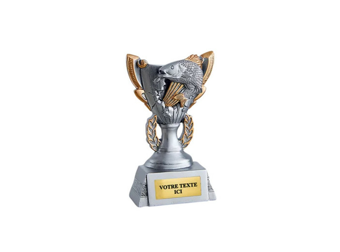 Trophee resine discip peche h 11cm