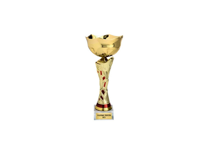 Coupe classique or/rouge hauteur 35