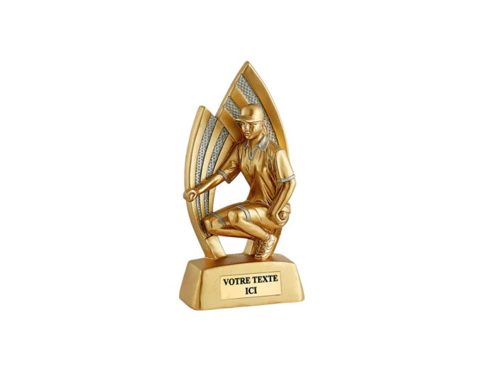 Trophee resine petanque femme h.18 cm