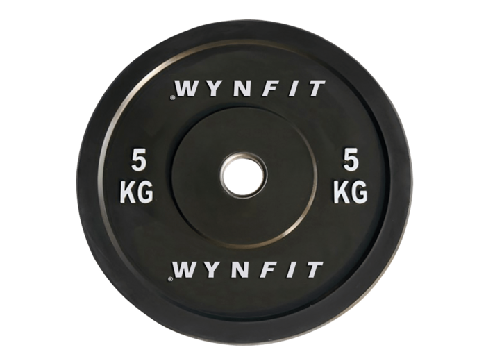 Disque olympique rebondissant caoutchouc noir 25 kg