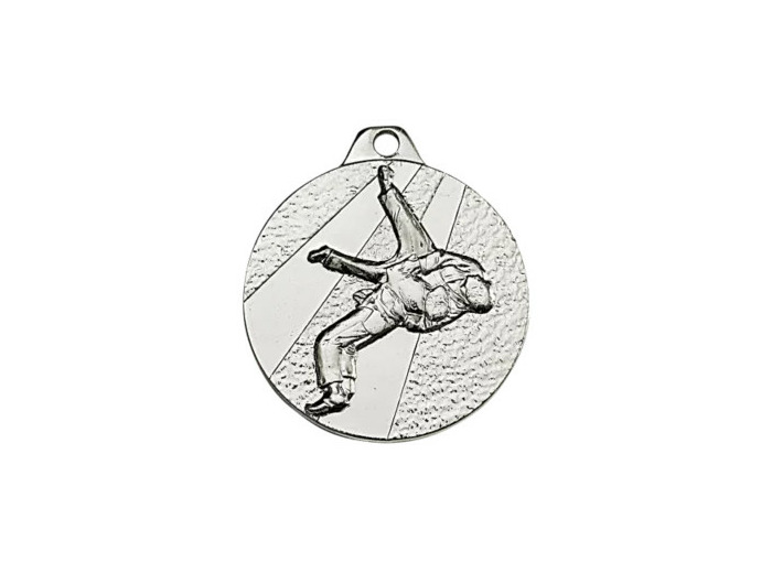 Medaille frappee fer argent judo d 32 mm