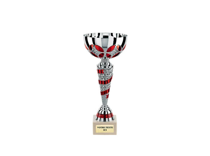 Coupe argt/rouge h.37cm diam160mm