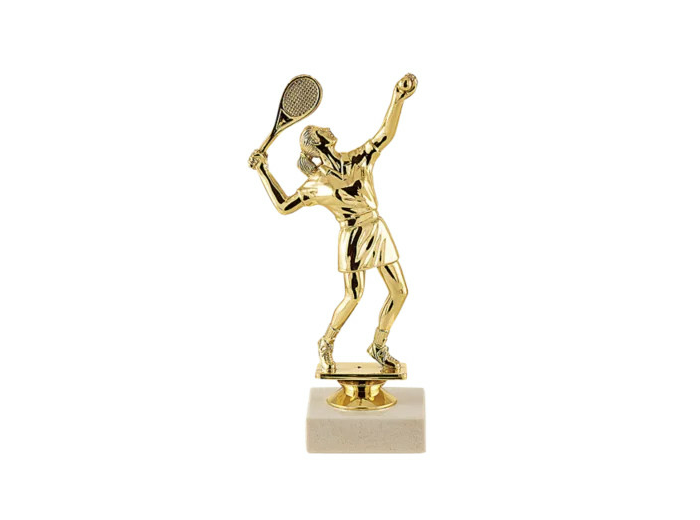 Trophee sujet plas or tennis h 18cm