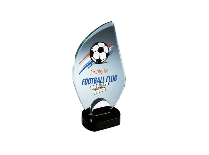 Trophee verre epais 10 mm h 23 cm