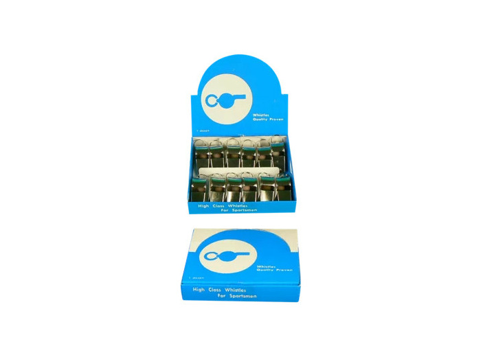 Boite de 12 sifflets acier