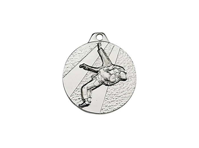Medaille frappee fer argent judo d 32 mm