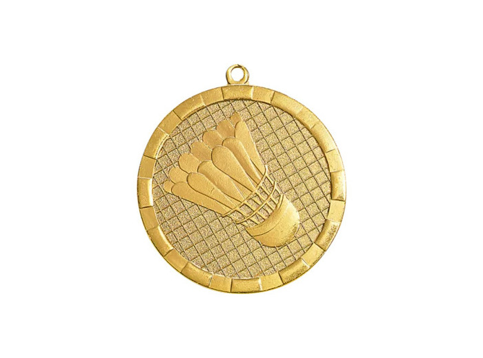 Medaille frappee fer badminton 50mm