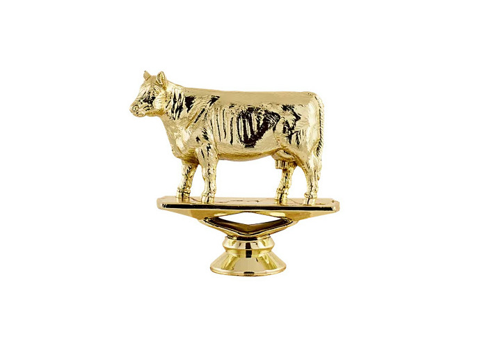 Sujet plastique or vache h.9cm