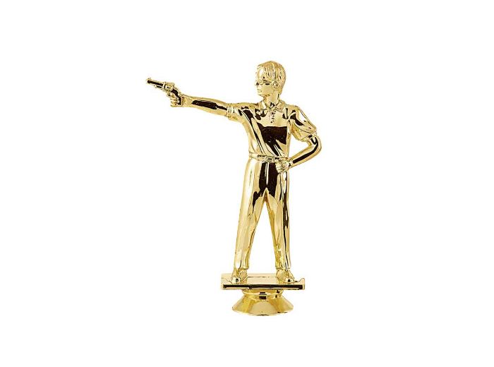 Sujet plastiq or tir pistol h.15cm