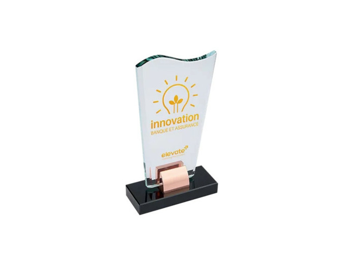 Trophee verre personnalisable trans