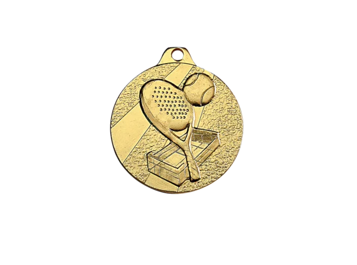 Medaille frappee fer or padel d 32 mm