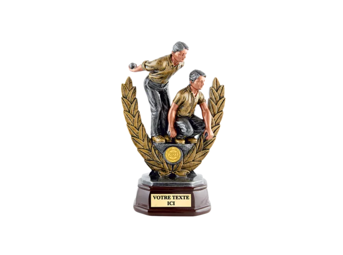 Trophee resine petanque doublette h. 26 cm