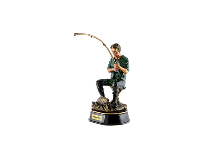 Resine pecheur h. 27 cm