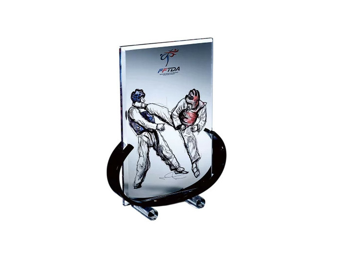 Trophee plexi epaiss 10+4mm h.27 cm