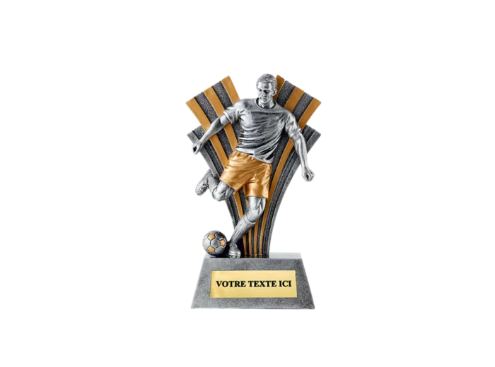 Trophee resine joueur foot 3d h.22cm