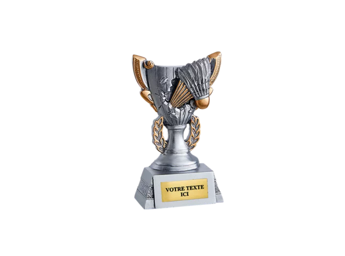 Trophee resine discip badminton h 11cm