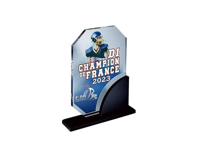 Trophee plexi epaiss 15mm h.25 cm