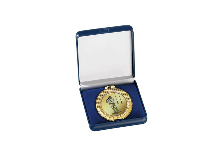 Ecrin bleu pour medaille diam70mm