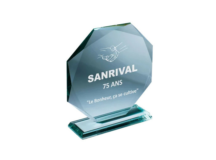 Trophee verre epaisseur 12mm h.23cm