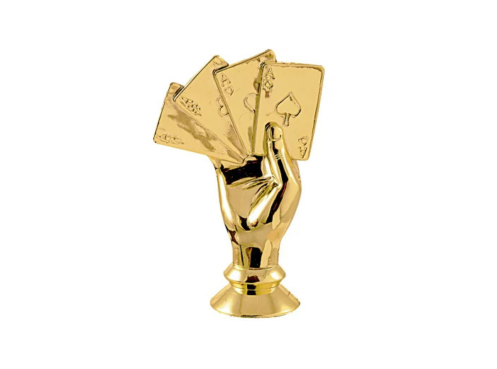 Sujet plastique or carte h. 8cm