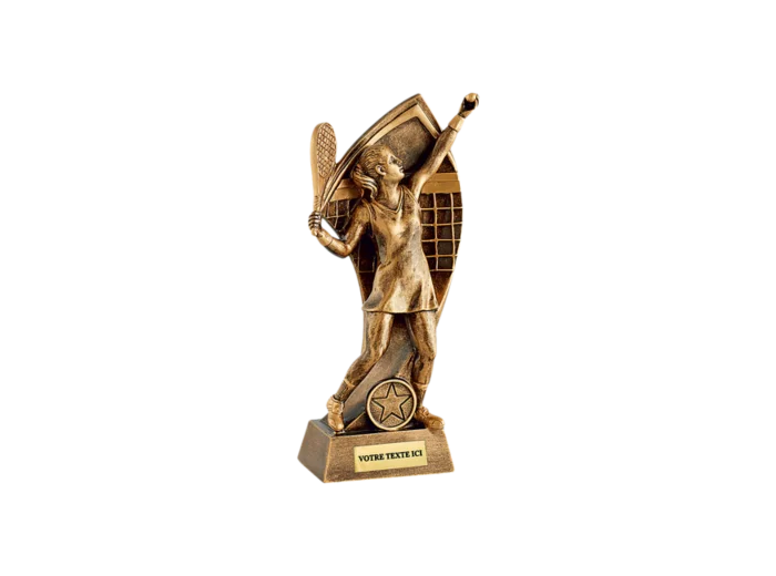 Trophee resine tennis femme h.22 cm