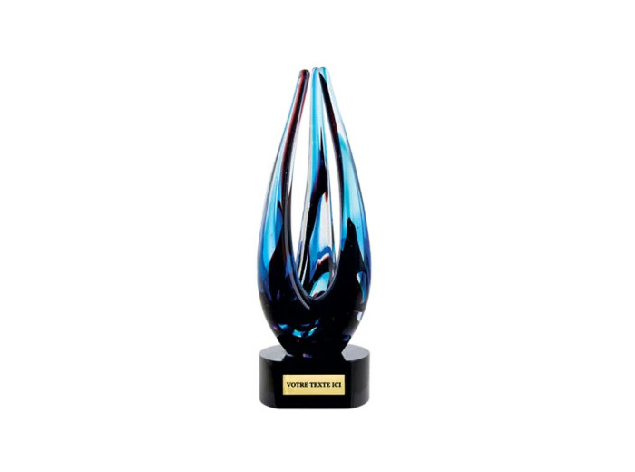 Trop verre souffle noir h 20 cm