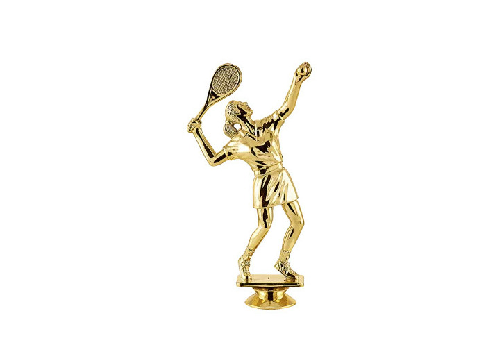 Sujet plastique or tennis fe h.16cm