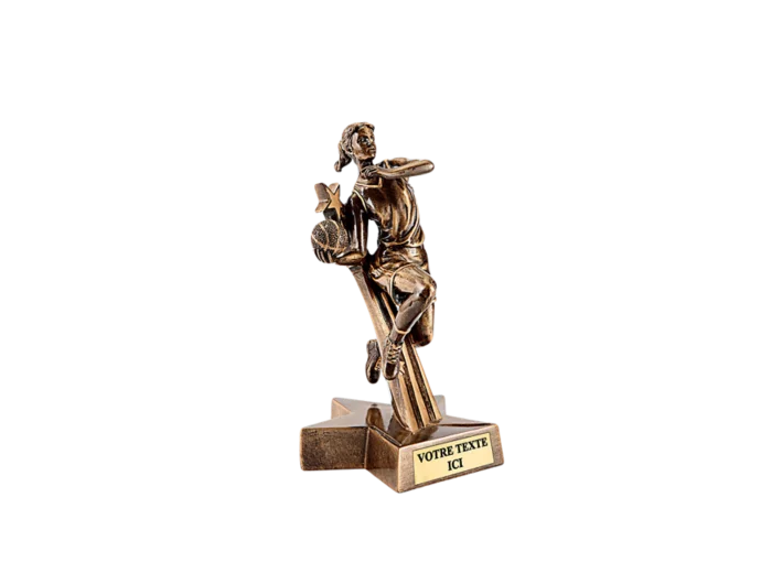 Trophee resine joueuse basket h. 20 cm