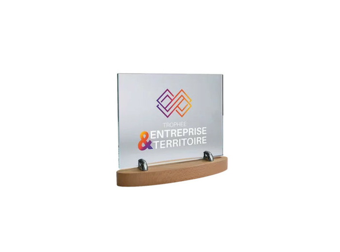 Trophee verre personnalisable trans