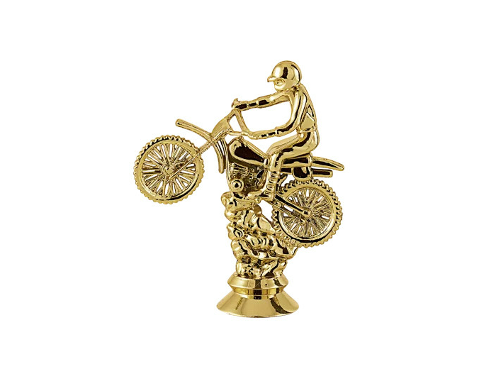 Sujet plastiq or moto cross h.11cm