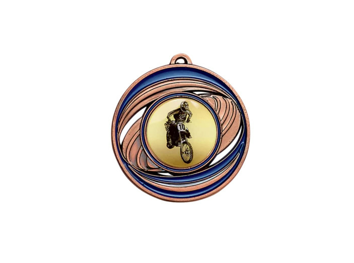 Medaille zamak diam50mm bronze/bleu