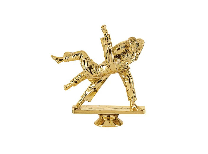 Sujet plastique or judo h. 13cm