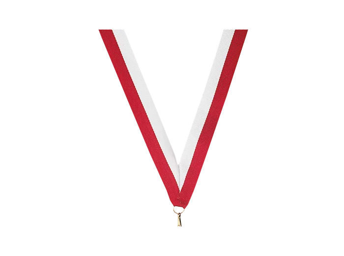 Ruban medaille rouge/blanc large 80x2.2cm