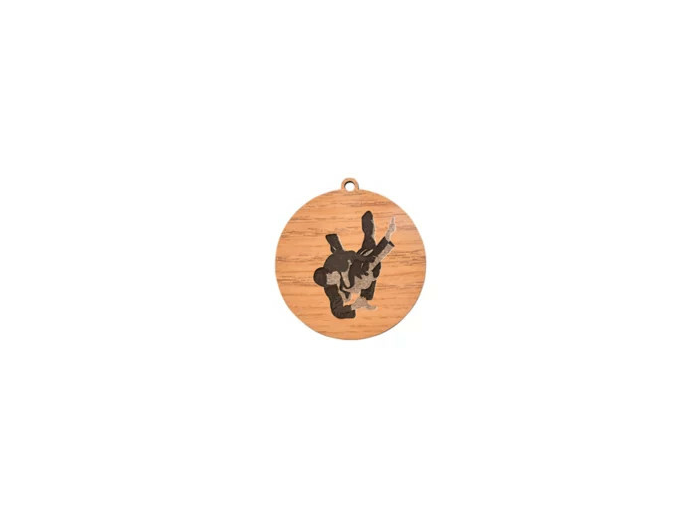 Medaille en bois judo diametre 50 m