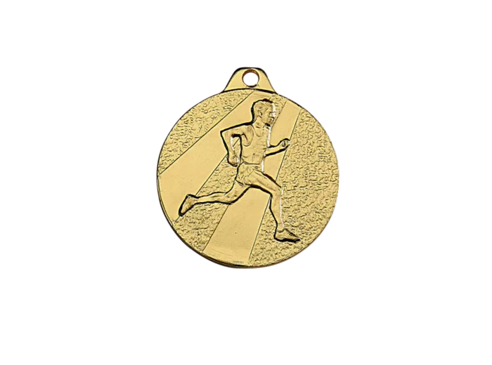 Medaille frappee fer or running d 32 mm