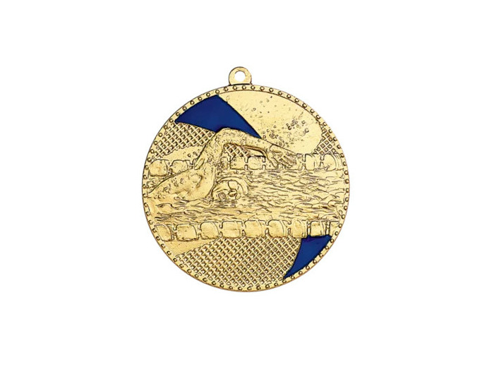 Medaille frappee fer natation 50mm